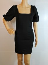 Urban Outfitters Black Bodycon Mini Dress w/Short Balloon Sleeves. Size S.