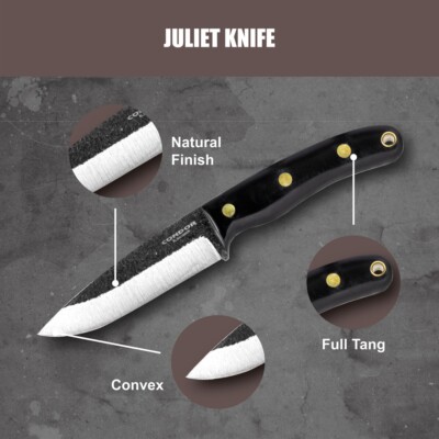 CTK106042SS Condor Juliet 440C Blade Micarta  Handle Plain Leather Sheath Salvad