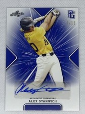 2021 LEAF PERFECT GAME AUTO ALEX STANWICH BLUE PAPER 7/15