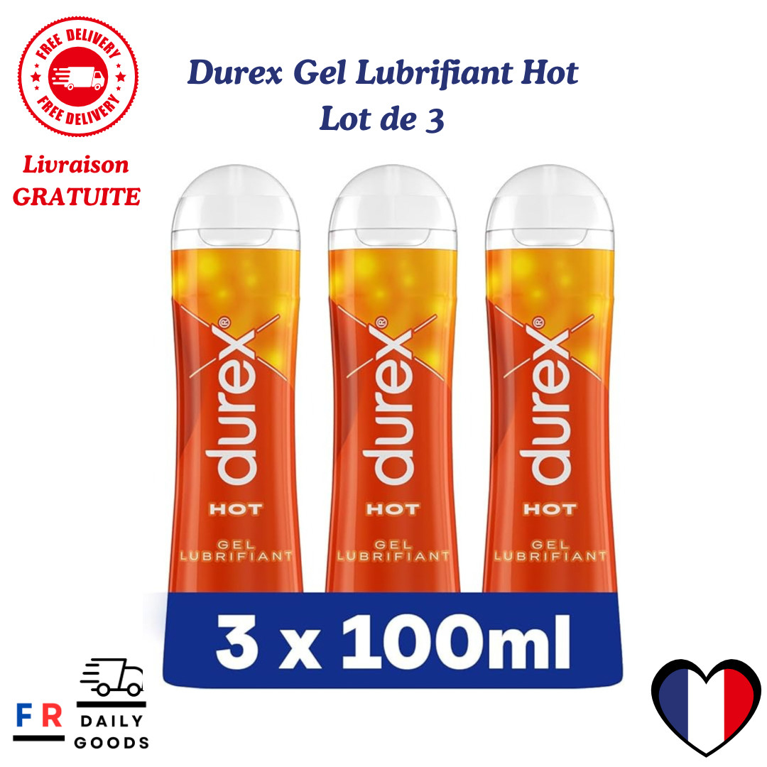Gel lubrifiant Durex Hot base eau contre l'inconfort intime formule douceur pack de 3