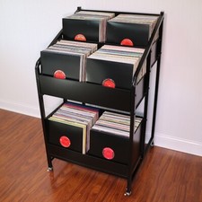 LPBIN3 Vinyl Record Storage Cabinet with Casters / Bin Style Record Storage