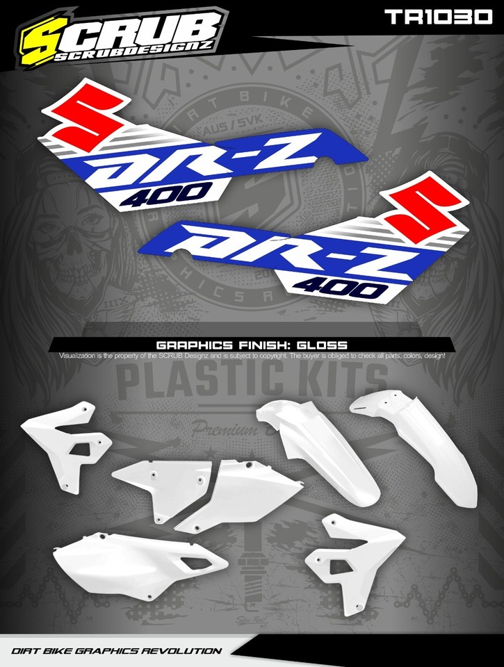 Suzuki DR-Z400 1999-2024 Restyle Plastics kit + decals applied DRZ 400 ...