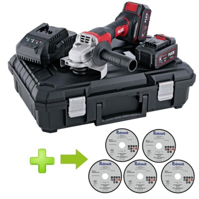 FLEX-Akku Winkelschleifer L 125 18.0-EC LD/5.0 Set / 2x Akku 18V/5,0Ah+Ladegerät