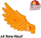 Lego 4X Minifig Wing Bird Feathered Orange 11100 New
