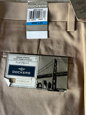 その他 S NWT Dockers Signature Iron Free Light Khaki Cotton Classic fit