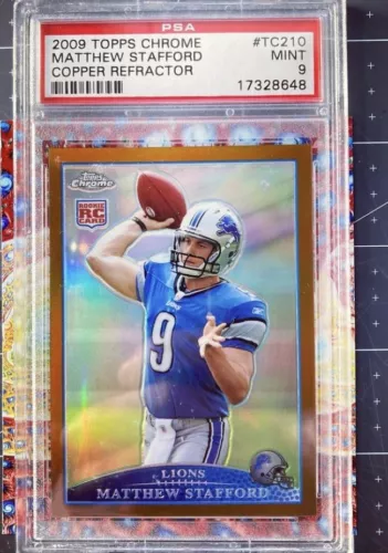 2009 Matthew Stafford Topps Chrome Copper Refractor #TC210 RC  120/649 PSA 9