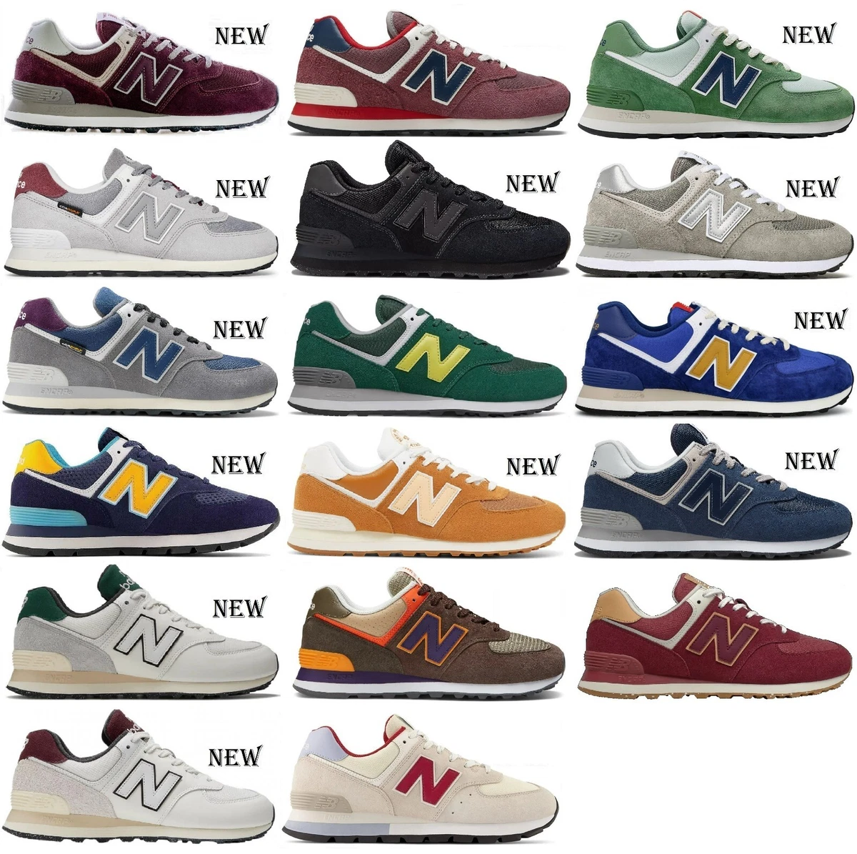Schuhe New Balance ML574 ML 574 Mann Frau Nb Leder Schuhe Blau Rot 