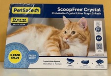 PetSafe-ScoopFree Crystal Disposable Litter Trays, Fresh Scent, 3-Pack Blue