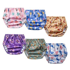 6 Packs Waterproof Plastic Underwear Covers for Potty Training Good Elastic Plas