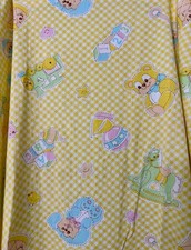 Pastel Vintage Infant Baby Fitted Crib Sheet Animal Theme Gingham Print