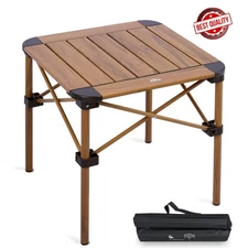 Lightweight Stable Folding Square Table Roll Up Top w/ Carry Bag Camping Picnic