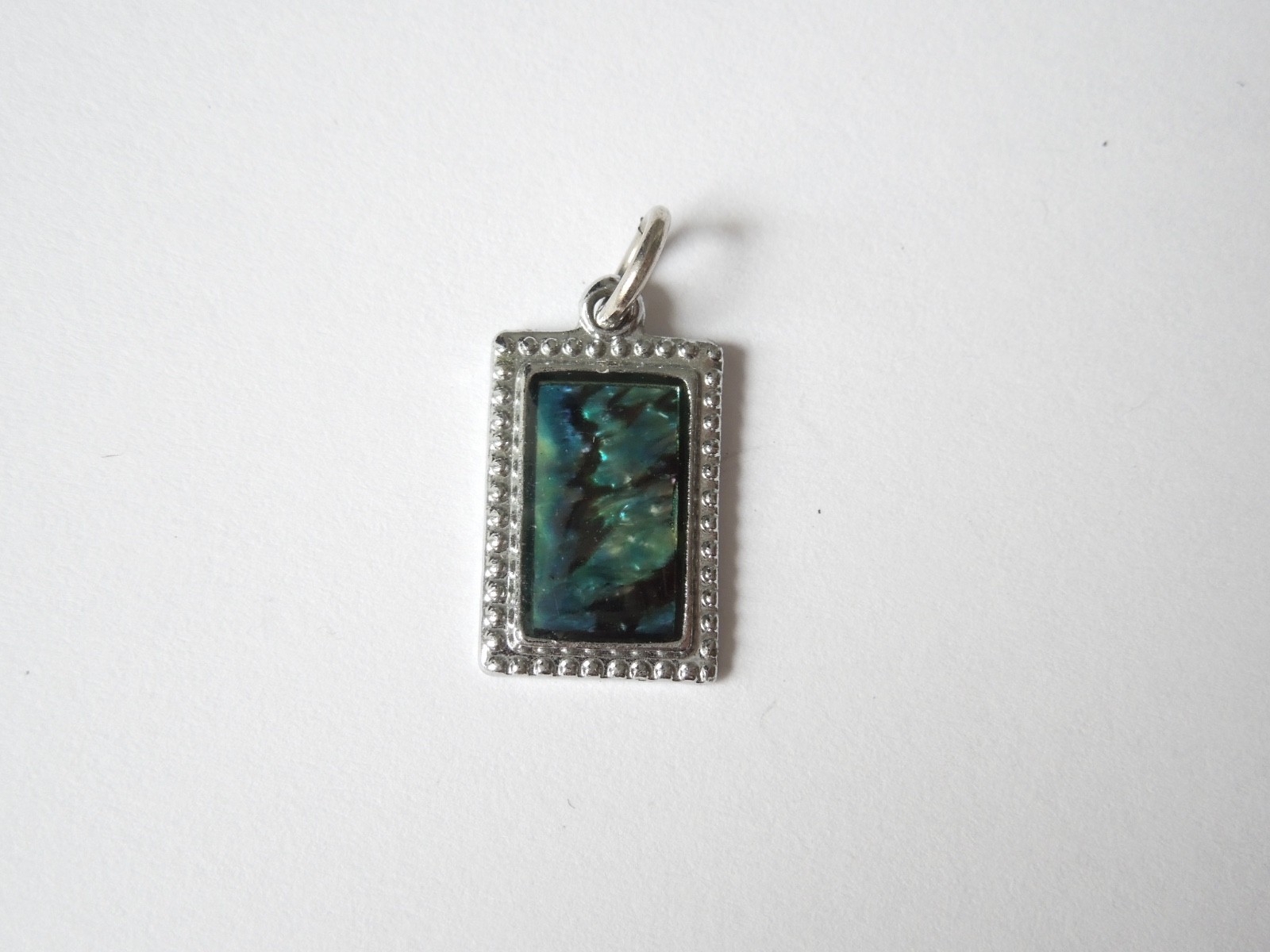 Abalone Pendant Rectangle Silver Effect Mother of… - image 1