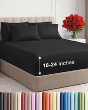 Extra Deep King Sheet Set - 6 Piece Breathable and Cooling Sheets - Hotel Luxury