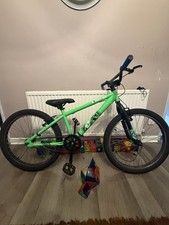 X RATED 24 inch BMX Bike 1 Speed Rim Brakes BMX Bar Unisex Kids Green/Black