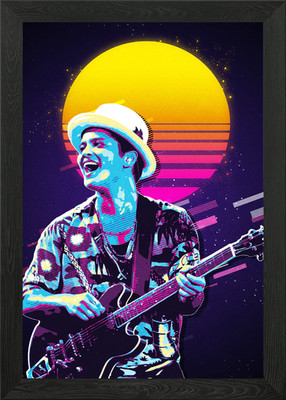 Bruno Mars Retro Kunst Gerahmtes Wandbild Poster Leinwanddruck Bild