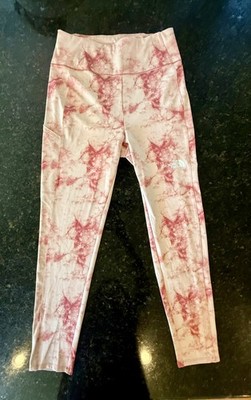 The North Face Orange Tie Dye Printed Never Stop Mid-Rise Tights Girls XL 18