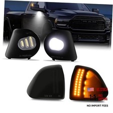 LED Side Mirror Turn Signal Puddle Lights Kit - Smoked Cover - Amber White