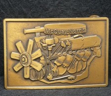 XD11132 VINTAGE 1970s  MCQUAY-NORRIS  AUTOMOTIVE ENGINES CARS MENS BELT BUCKLE