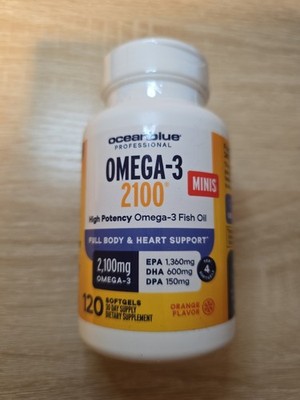 Professional Omega-3 2100mg Mini Fish Oil Softgels - Triple Strength, High Po...