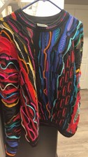 Coogi Men's Multicolor Geometric Sweater Original Casual Vintage Look