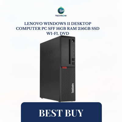 Lenovo Windows 11 Desktop Computer PC SFF 16GB RAM 256GB SSD Wi-Fi, DVD