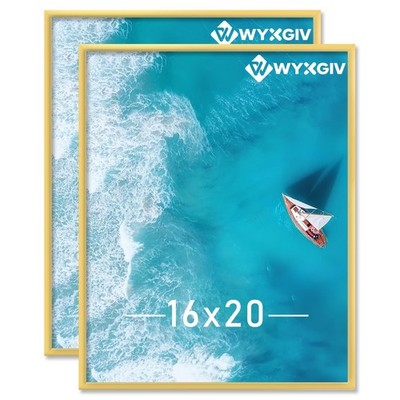 16x20 Picture Frame Set of 2, Scratch-Proof Gold Frame Lightweight yet Sturdy...