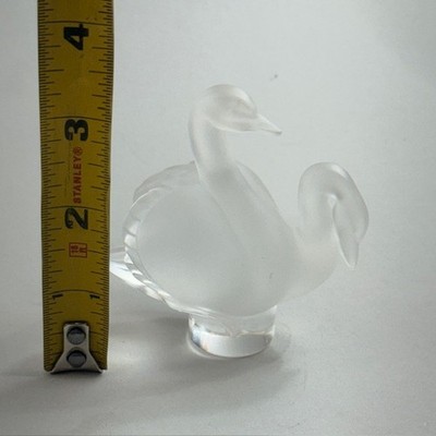 Vintage Lalique Crystal Glass Swan Goose Geese Figurine France
