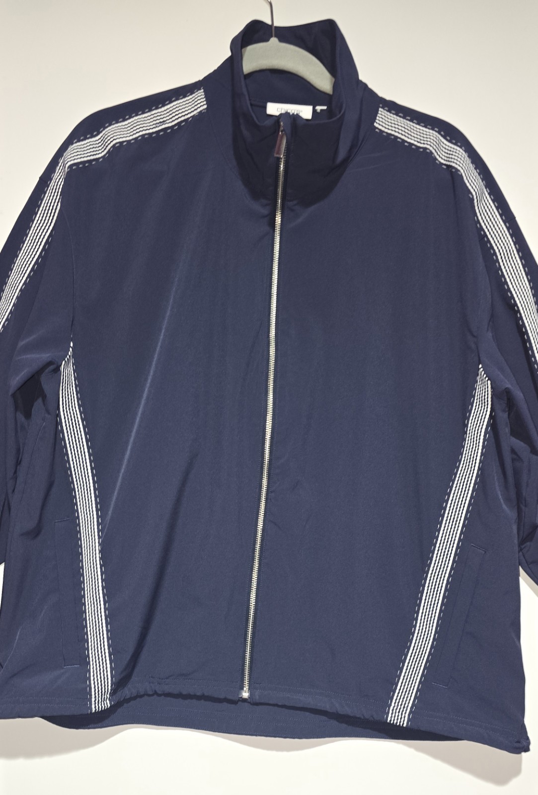 Chico's Women's Windbreaker Jacket Blue Long Sleeve No Size Tag