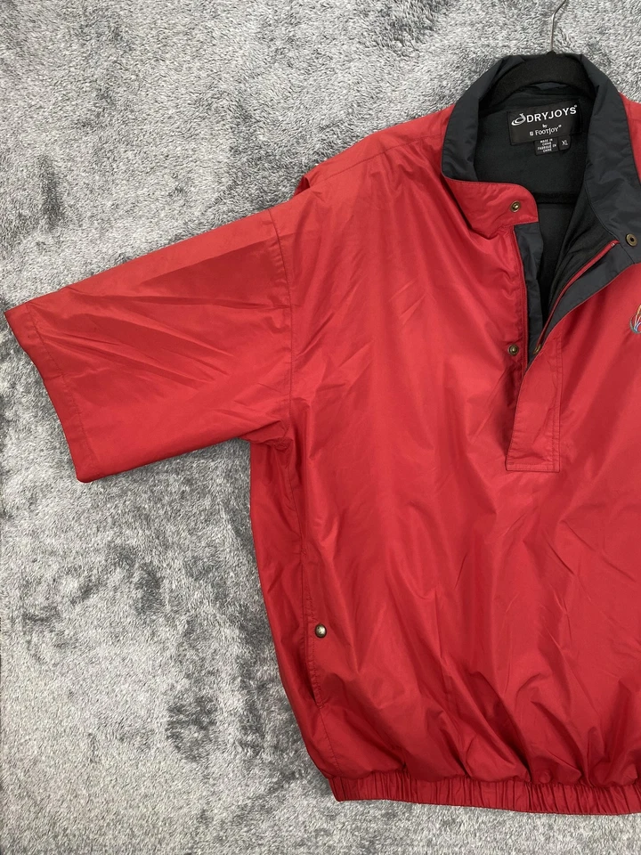Jaqueta Pulôver Masculina FootJoy DryJoys Extra Grande Vermelha Manga Curta Camisa de Golfe Chuva Vento - Imagem 2 de 4