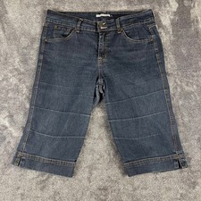 Bandolino Blu Womens Size 12 Dark Wash Denim Bermuda Shorts Stretch Knee Length