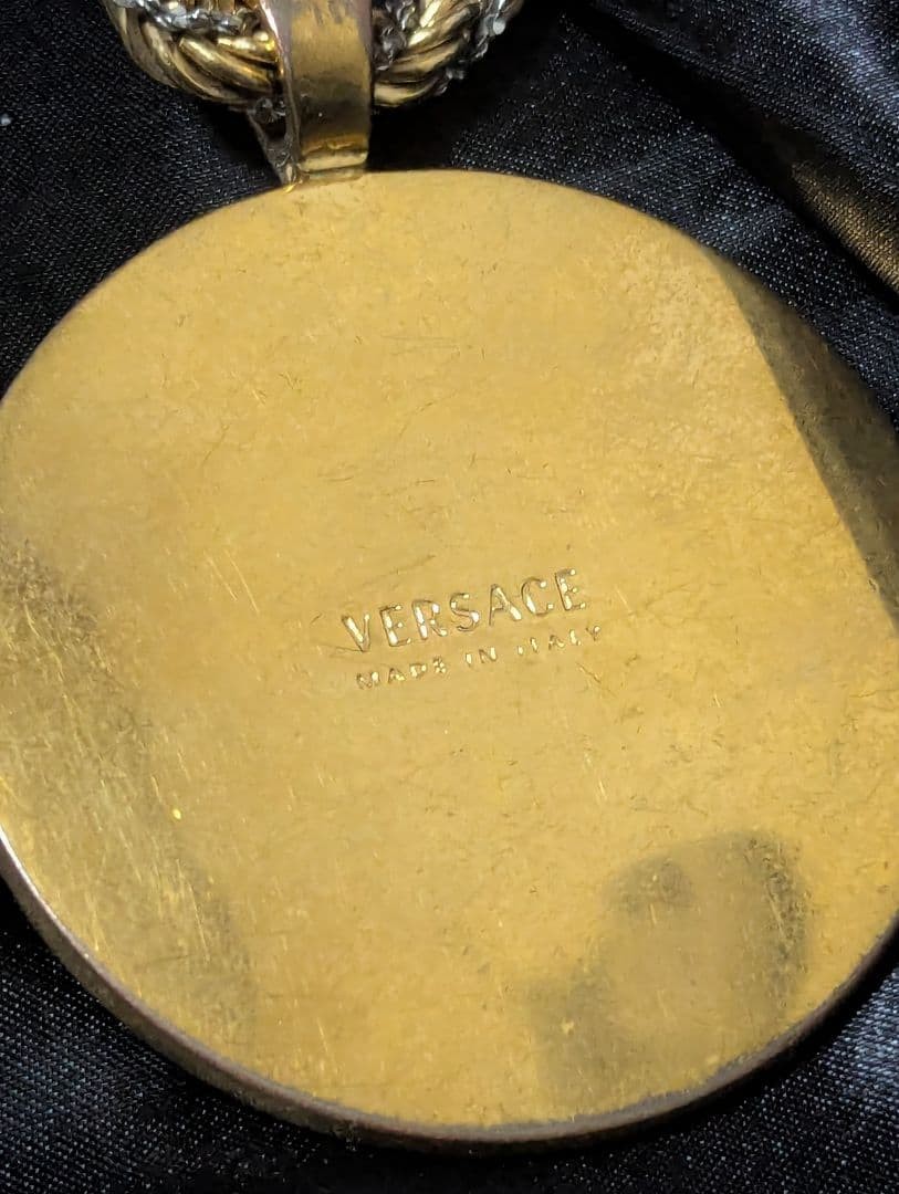 Versace Medusa Pendant Necklace Head Only Monet Rope Chain Gold Silver Used thumbnail 4
