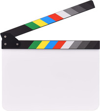 30  24cm/ 12  9in Acrylic Film Clapboard Movie Directors Clapper Board Slat...