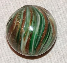 DC: Lutz Onionskin German Handmade Marble, Large 1-3/16", Good 7.3