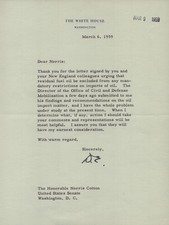 DWIGHT D. EISENHOWER - TYPED LETTER SIGNED 03/06/1959
