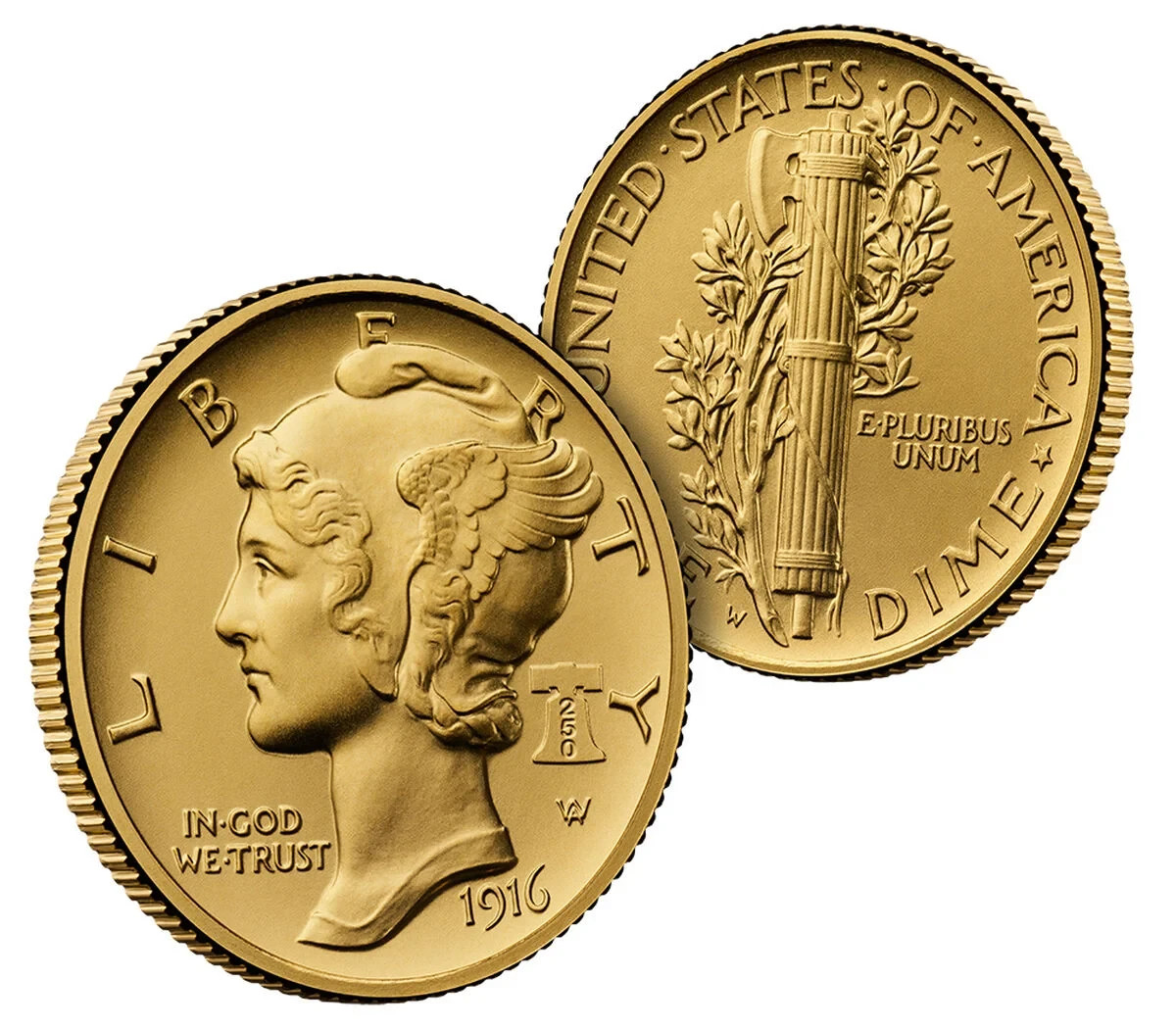 2026 Best of the Mint 1916 Mercury Dime Gold Coin and Silver Medal