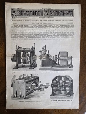 1881 SCIENTIFIC AMERICAN September 10 International Electrical Exhibit Paris