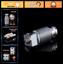 All Metal Hotend Kit for 3D Printers, V6 Nozzle, Heatsink & Heatbreak, PT100 Com