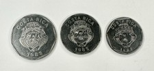 Lot of 3 Costa Rica 5, 10 & 20 Colones Coins 1983 & 1985. Very Nice