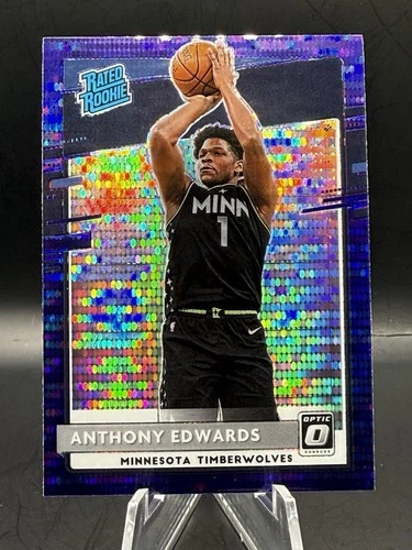 2020-21 Donruss Optic Anthony Edwards #151 Purple Pulsar Holo Prizm Rookie RC