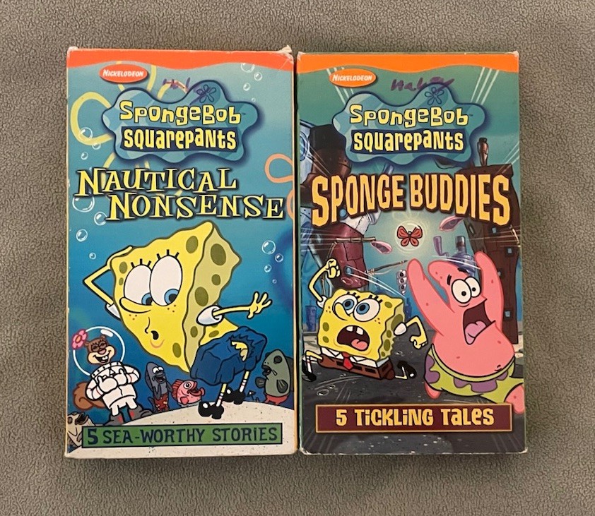 Lot Of 2 Spongebob Squarepants VHS Sponge Buddies & Nautical Nonsense Clean See