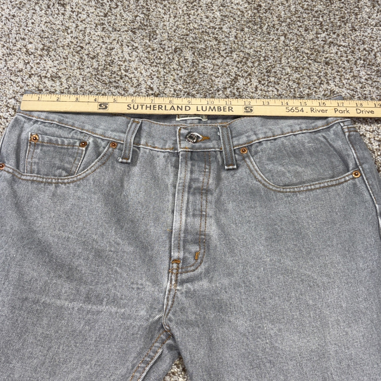 Levis Strauss 501 36x30 Fits 34 X 28 Button Fly Denim Cotton Jeans Gray - View 7