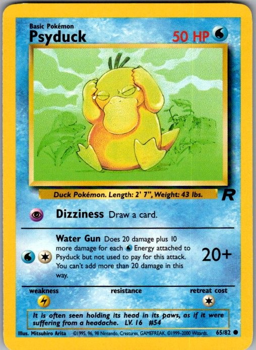 TEAM ROCKET PSYDUCK 65/82 C POKEMON UNLIMITED MP