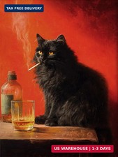 Black Cat Diamond Art Kits for Adults,5D Diamond Painting Cat  Gem Art for Adul