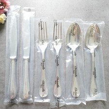 Christofle Rubans Table Knife Fork Spoon 6pcs Silverplate Flatware Brand New