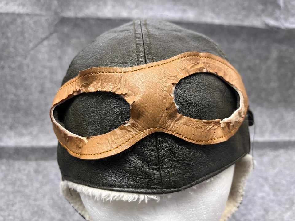 Sombrero de aviador juvenil talla única cuero negro poliéster polar oreja solapa gafas Foto 2 de 4