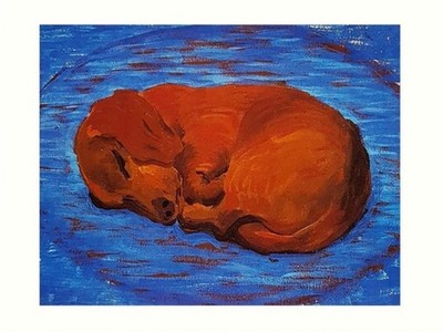 David Hockney Little Stanley Schlafdruck ungerahmt 45x61cm