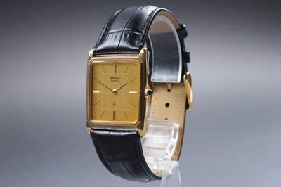 Vintage 1980 N MINT Seiko Dolce 6020-5460 Gold Wide Tank Quartz