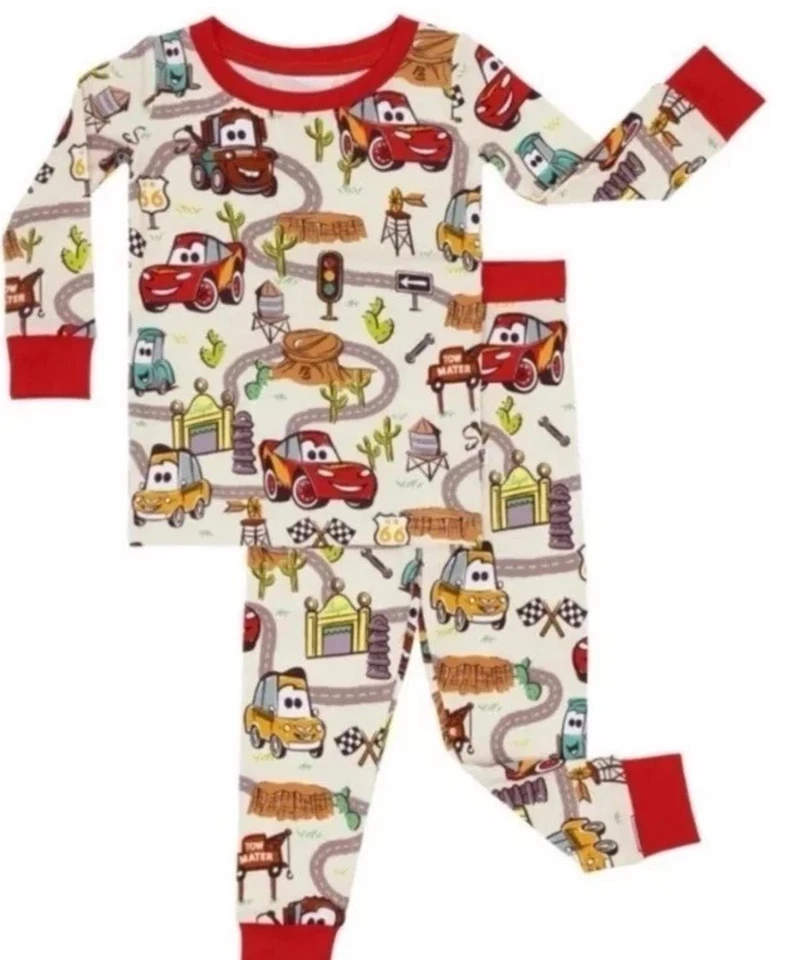 Pijama de dos piezas Little Sleepies Radiator Springs OG Disney Pixar Cars 5/6 nuevo con etiquetas Foto 3 de 4