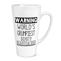 Warnung Worlds Grumpiest Deputy Schulleiter 483Ml Groß Latte Becher Geschenk