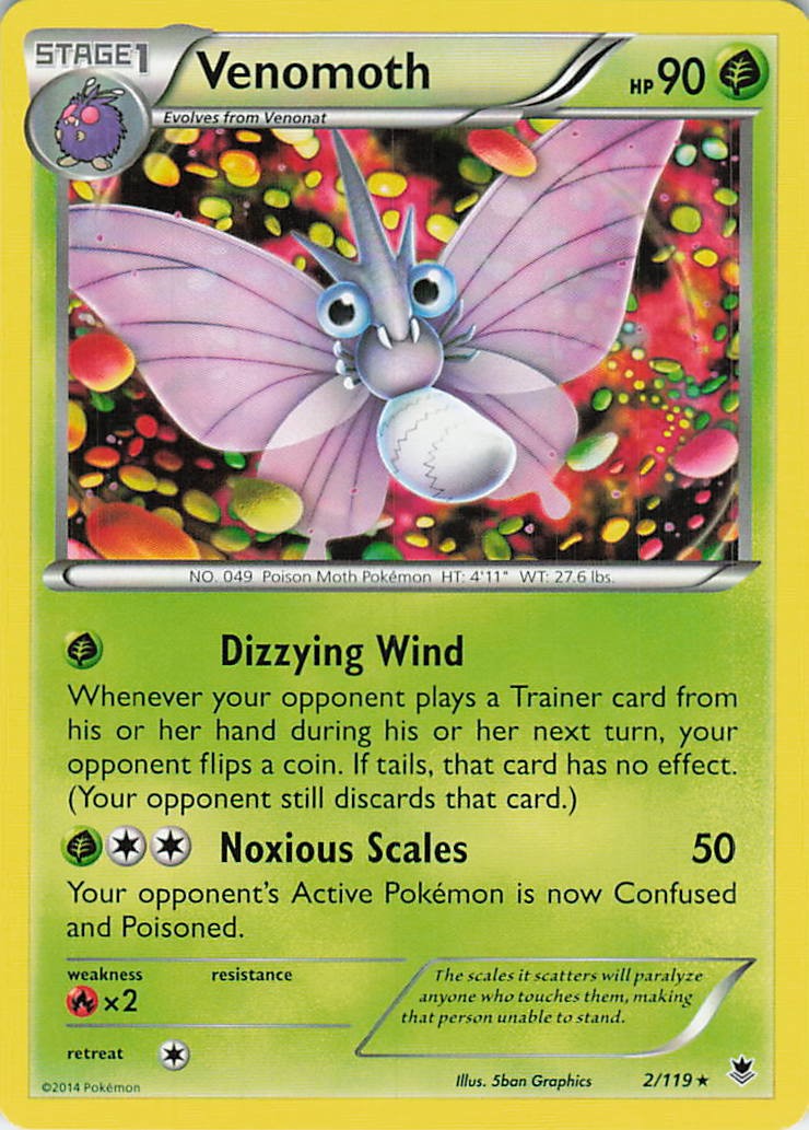 Venomoth Rare XY - Phantom Forces 2/119 LP